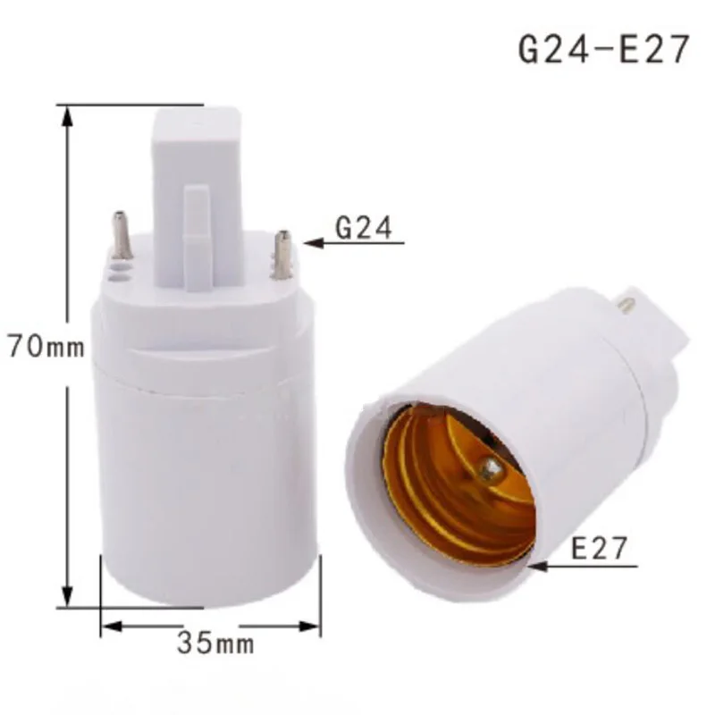5Pcs Retardant G24 To E27 Lamp G24 Adaptor Screw Holder Converters Light Bulb Base Socket LED Halogen CFL F2