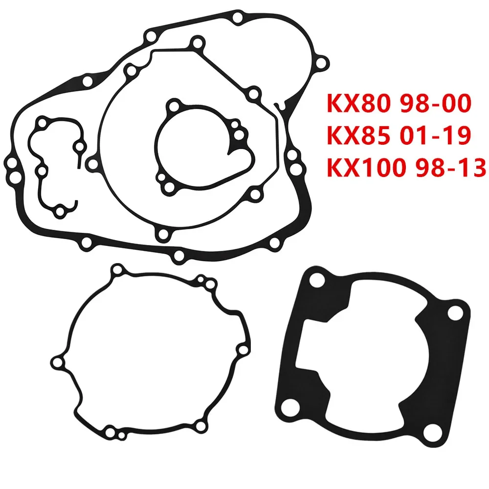 Motorcycle Crankcase Engine Cover Gasket Kits Set For Kawasaki KX80 1998-2000 KX85 2001-2019 KX100 98-13