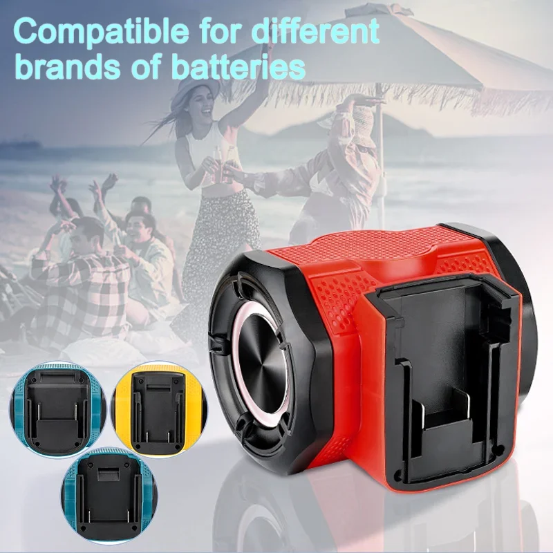 Bluetooth Speaker For Makita/Dewalt/Bosch/Milwaukee 18V 20V Li-ion Battery Portable Player Loudspeaker Amplifier for Worksite