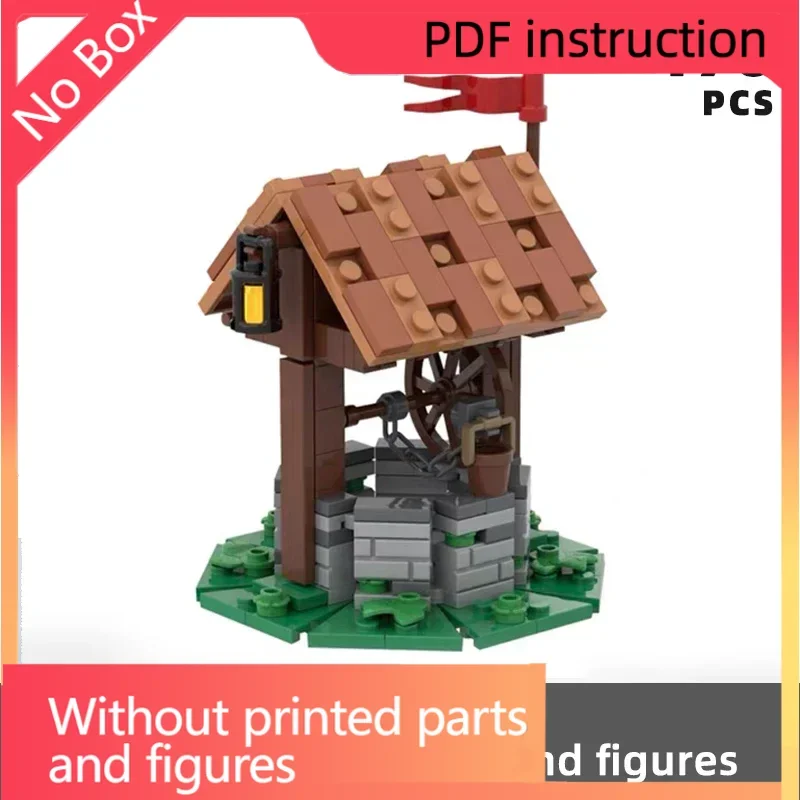 

Рождественские средневековые водные колодца, городские кирпичи, средневековый замок, блоки с видом на улицу, водные колодца, модульные мок-кирпичи, крепость, подарок, модульный