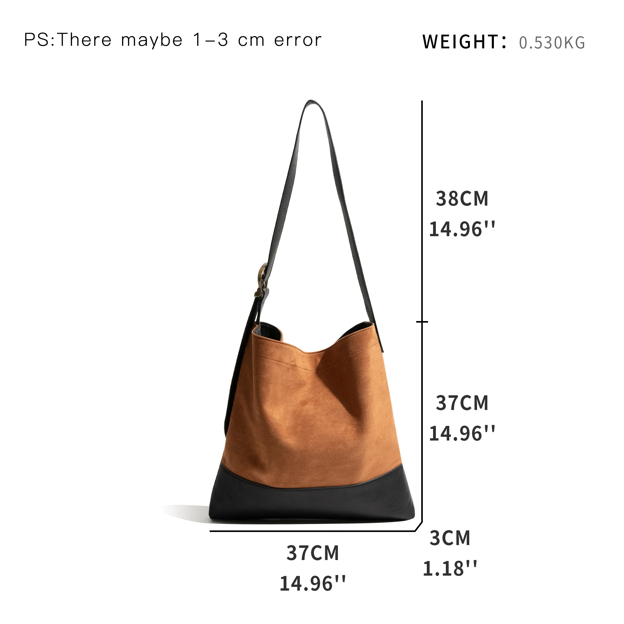 MABULA Autumn Vintage Large Capacity Shopping Tote Bags Faux Suede Adjustable Strap Crossbody Bag Ladies Commuter Work Bag