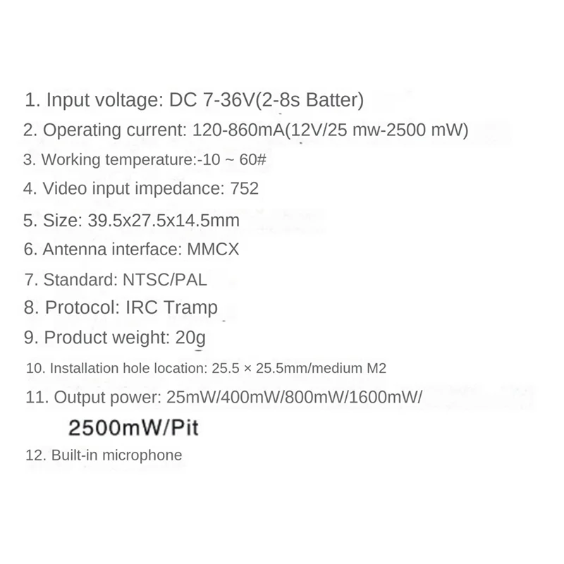 

Reliable5.8G 2.5W FPV Drone With High Power Flight Stable High Frequency Transmission