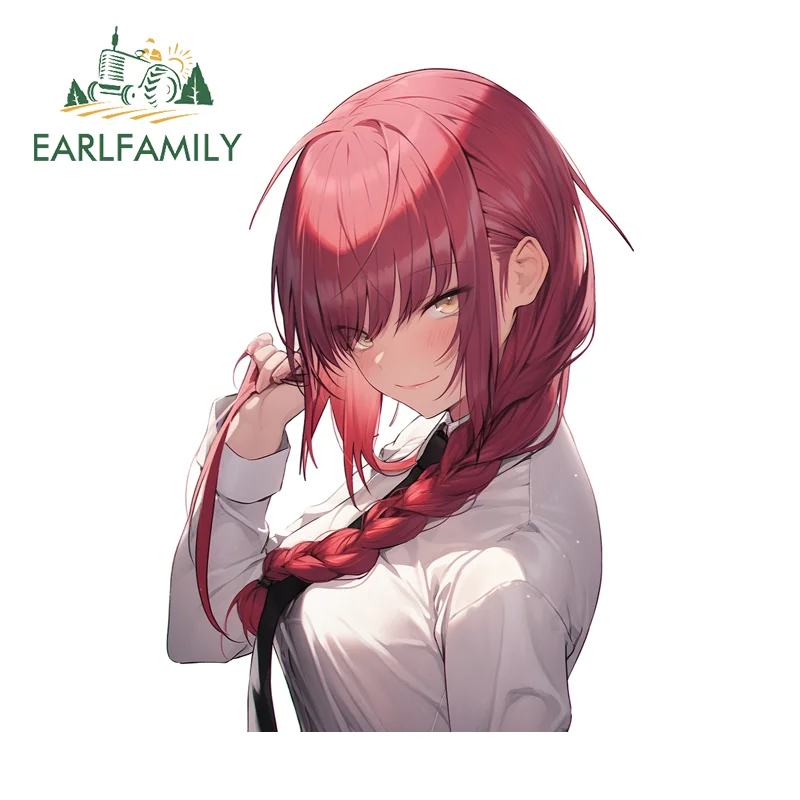 

EARLFAMILY Makima Motorcycle Car Sticker Raise Hair Decoration Quality Car Wiper Door Window Bumper Computer Cooler Stickers