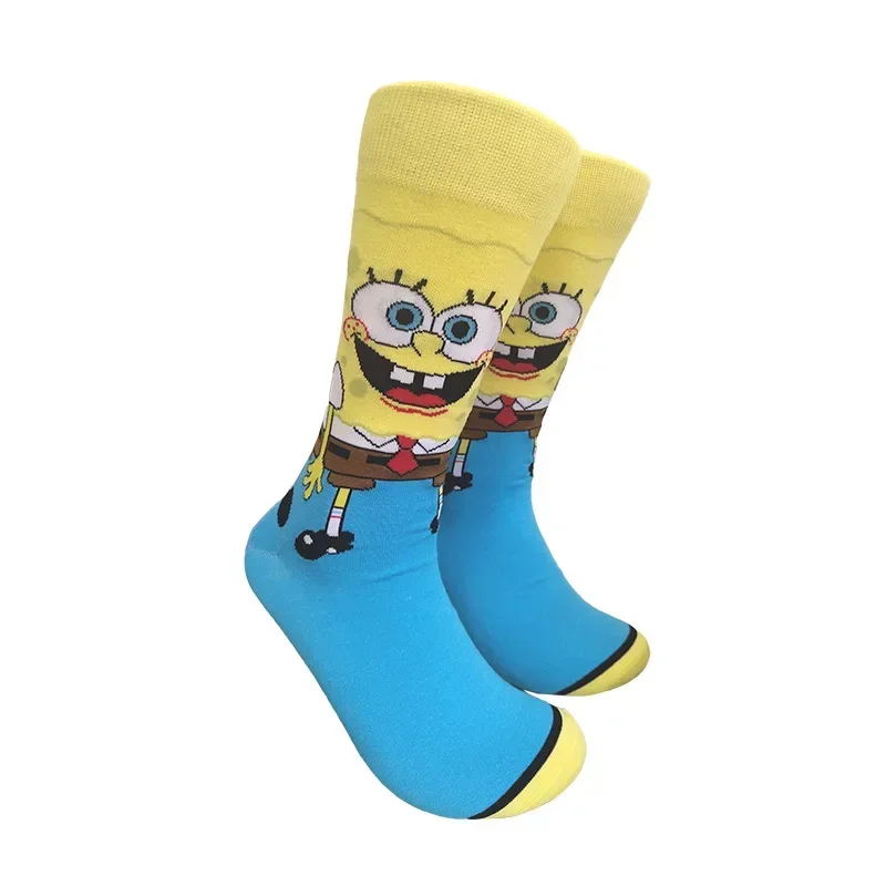 Cartoon SpongeBob Socks Personality Pattern Socks Men Cosplay Socks Adult Hip Hop Sock Street Skateboard Cute Cotton Sock Gifts