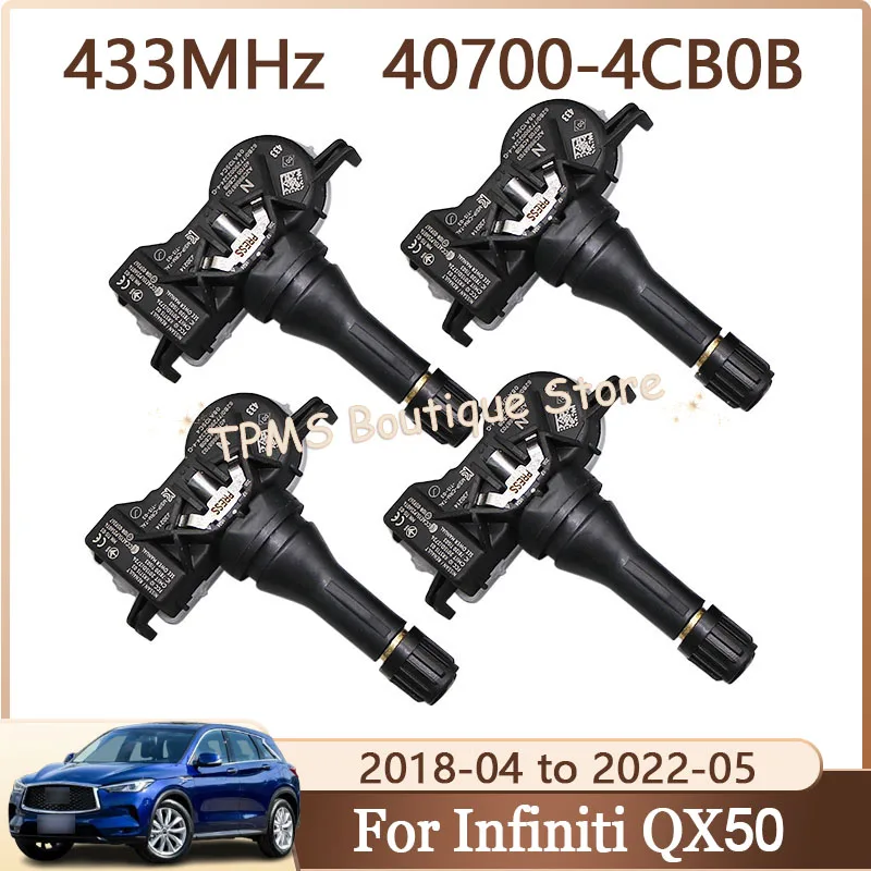 

40700-4CB0B 40700-4CB0A 4pcs 433MHz Tyre Pressure Monitoring System Car Accessories For Infiniti QX50 QX55 Nissan Juke Renault