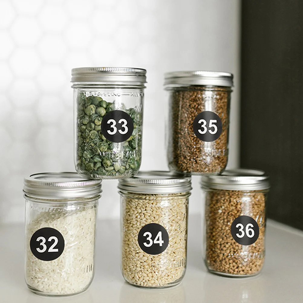 

20 Sheets Round Digital Stickers Self-Adhesive Number Labels for Organization Wall Door Window Decor Numbered Sticker Multi-Use