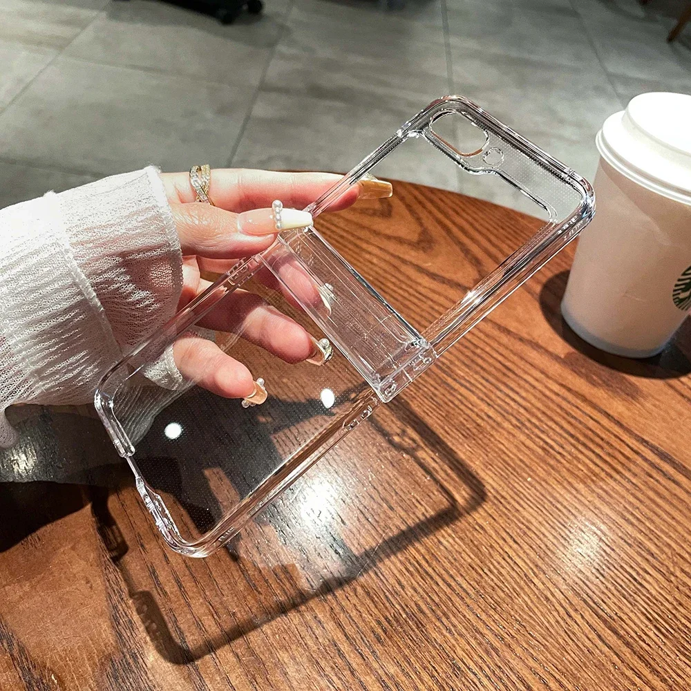 Handyhülle für Samsung Galaxy Z Flip 7, 6, 5, 4, 3, 5G, Scharnier, durchsichtige Kunststoff-Rückseite, Mini-Hülle B03 – Detail 5