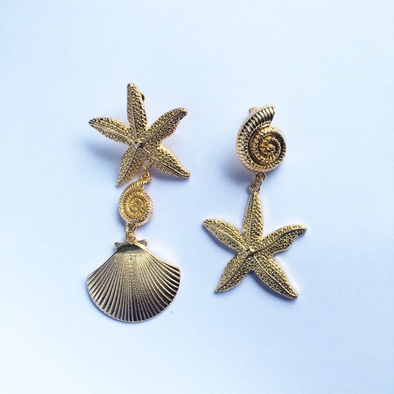 Popular Alloy Earrings Conch for Shell Earrings Marine Creature Earrings Jewelry