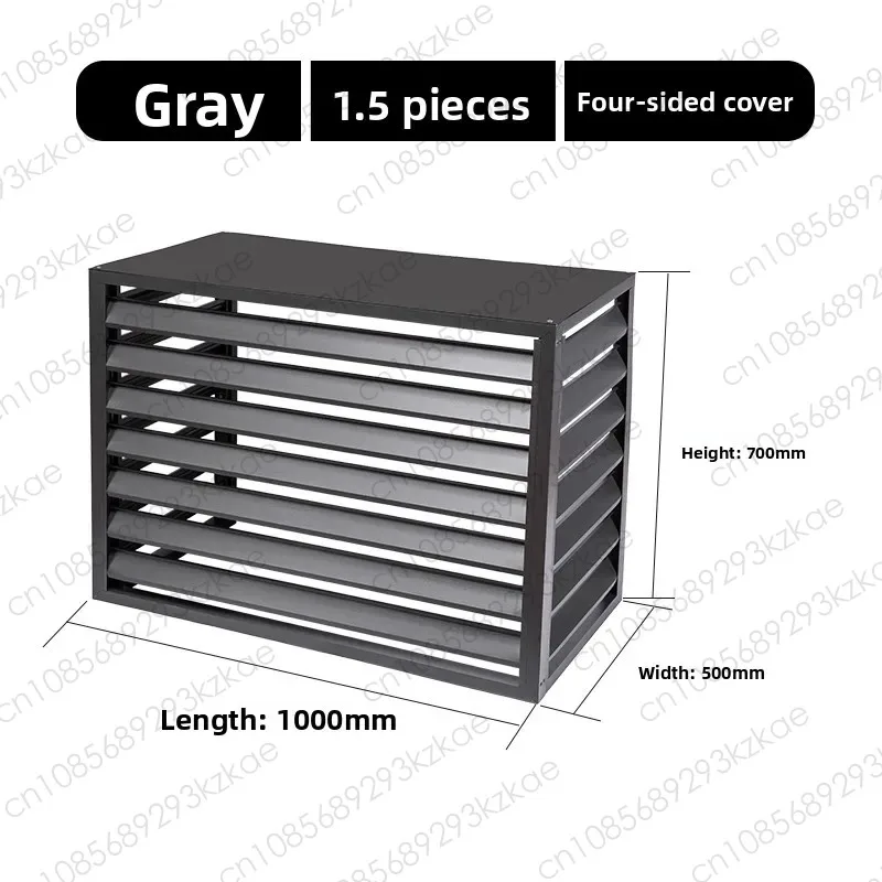 Weather Resistant Aluminum Alloy AC Outdoor Unit Shield, Anti UV & Waterproof Protective Shell for Outside Air Conditioning Equi