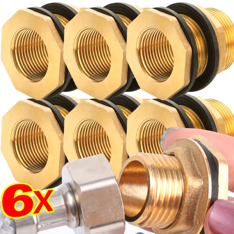 

6/1Pcs Water Tank Bass Connector Threaded Water Pipe Faucet Single Loose Key Swivel Fitting Nut Jointer Home Garden Irrigation
