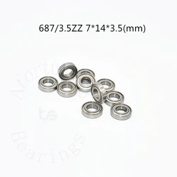 Bearing 687-3.5ZZ 10 Pieces 687zz 7*14*3.5(mm) chrome steel Metal Sealed High speed Mechanical equipment parts