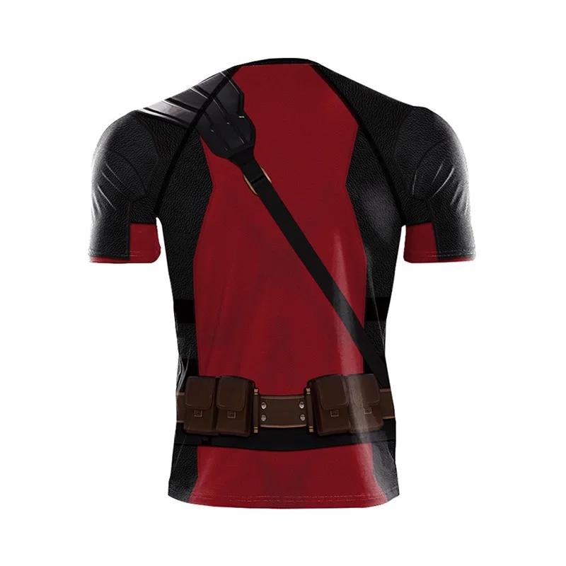 Deadpool Long Sleeve Short Sleeve T-shirt Superhero Character Cosplay Costume Sport Fitness Clothes Tight Casual Top for Men