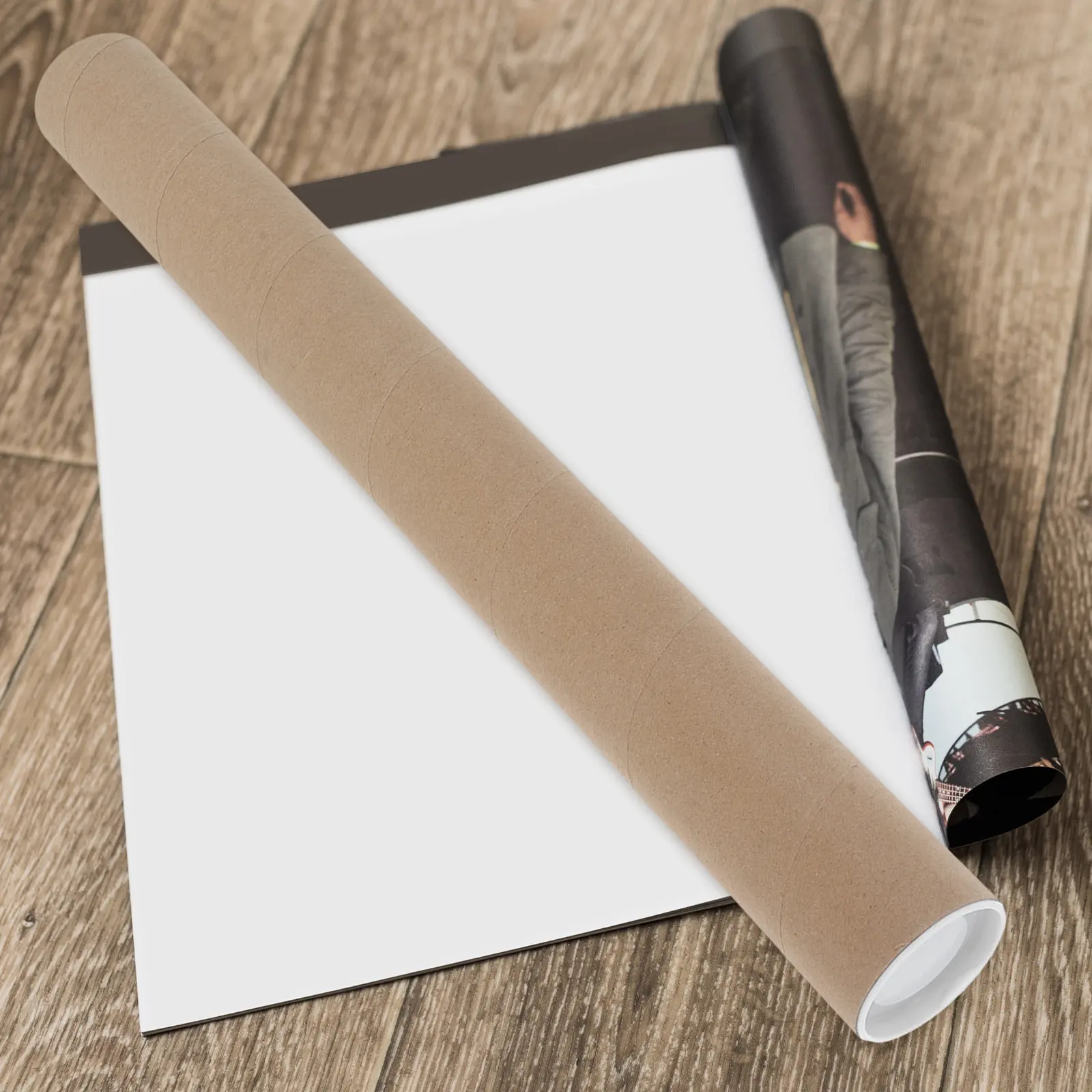 Tube d'expédition rond en kraft pour affiches, œuvres d'art, documents, rouleaux de calligraphie, cartes, dessins – Transport sécurisé et stockage – Support pour affiches