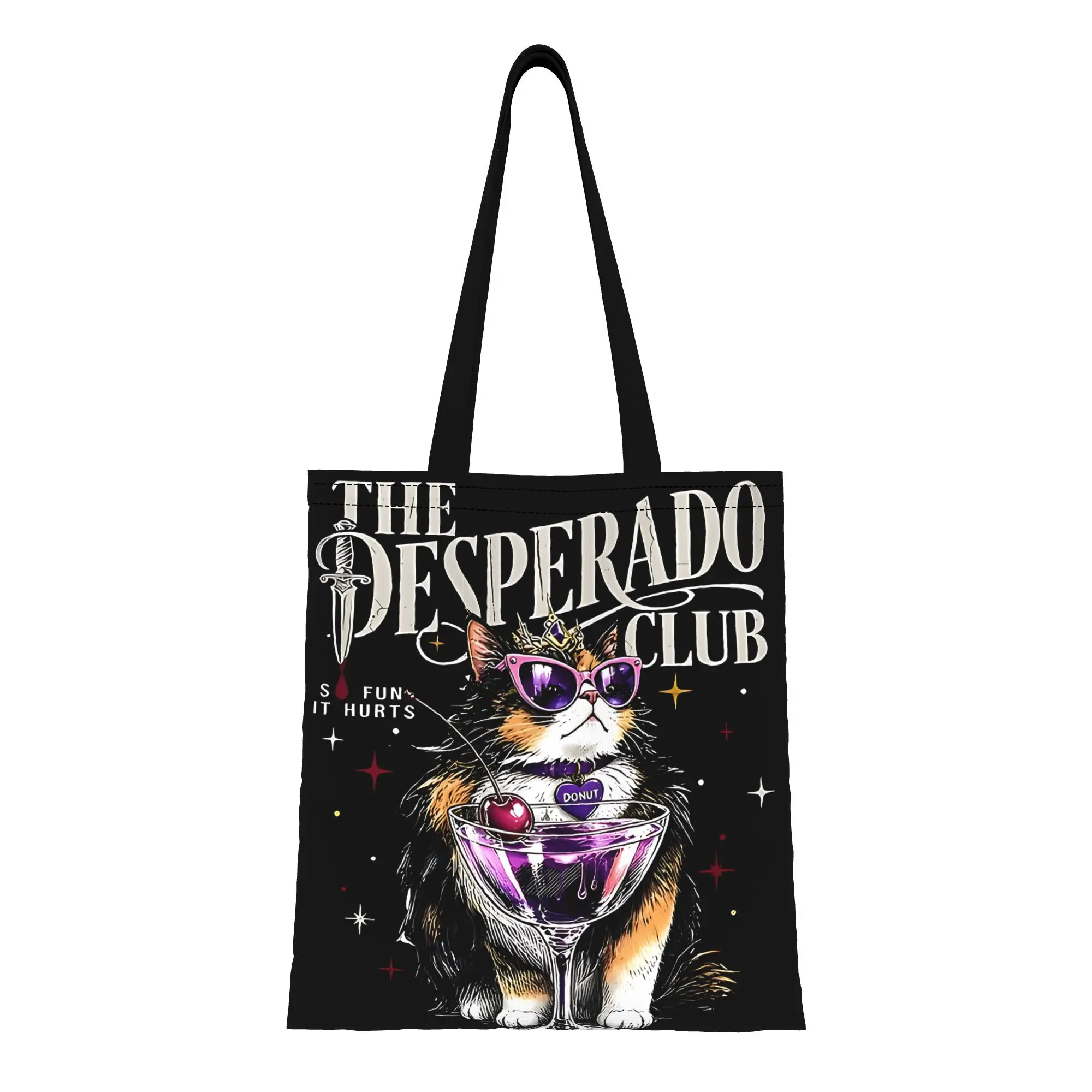 Donut Dungeon Book Lover canvas tote bag,  urban style for daily shopping and casual outings