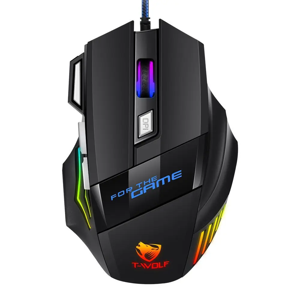 wired Gaming Mouse Esports Wired Mouse 7D Luminous RGB Glitter USB Mouse Desktop