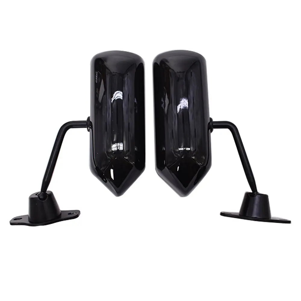 Car Side Mirrors with Bolt Universal F1 Style Convex Glass Glossy Black RH/LH view 3