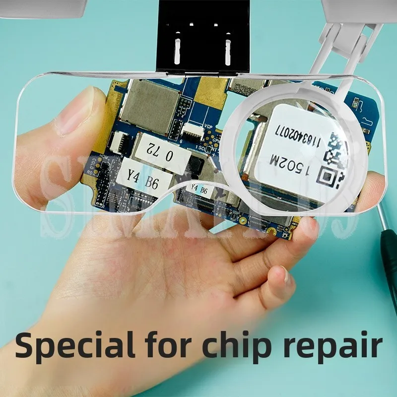 "مكبر عصابة الرأس مع LED - مجموعة 5 عدسات قابلة لإعادة الشحن لإصلاح الدوائر وصناعة الساعات"