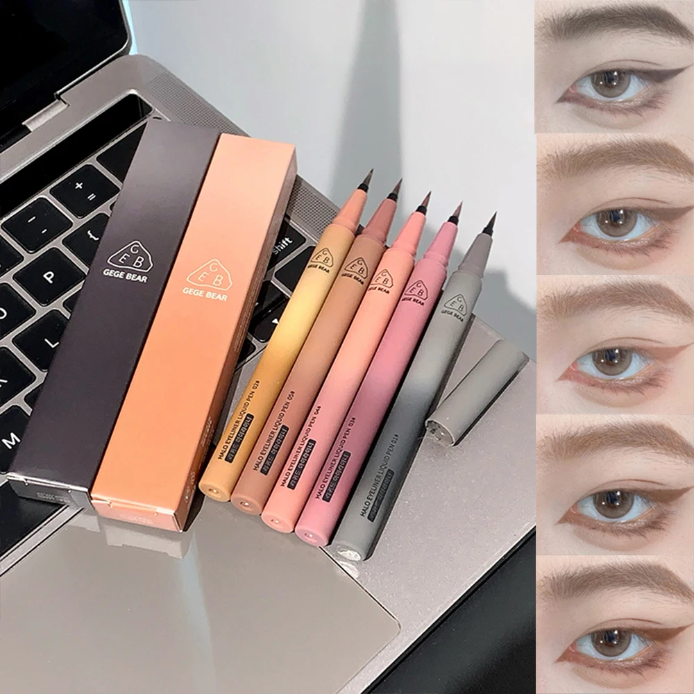 อายไลเนอร์ชนิดน้ํา Gege Bear, Ultra-Fine, Smooth Application, แห้งเร็ว, เม็ดสี, ติดทนนาน, กันน้ําและกันเหงื่อ