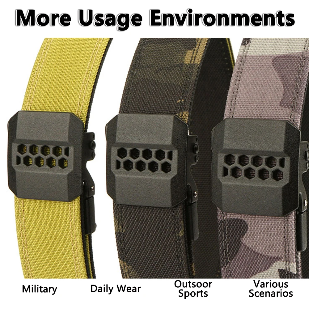 TUSHI Tactical Waist Belt Durable Automatic Buckle Men Belt Army Outdoor Hunting Multifunctional Nylon Multi-size Military Belt