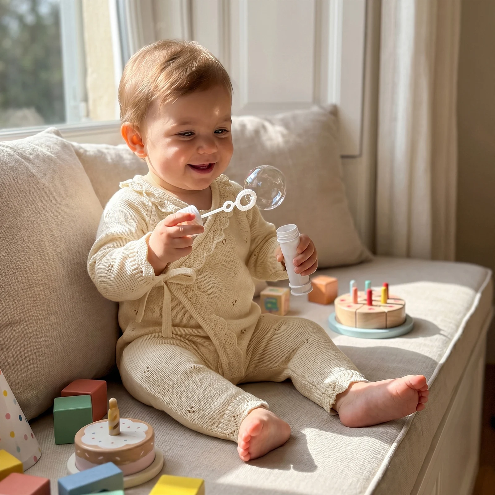 Scallop Knit Baby Romper 6