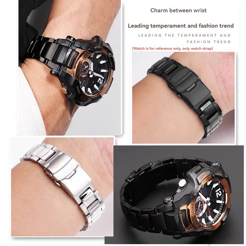 For Casio GA1000 GA1100 GW-A1000/1100 GW4000 G1400 Watch Strap Modification Solid Stainless Steel Strap Bracelet Men Wristband image 4