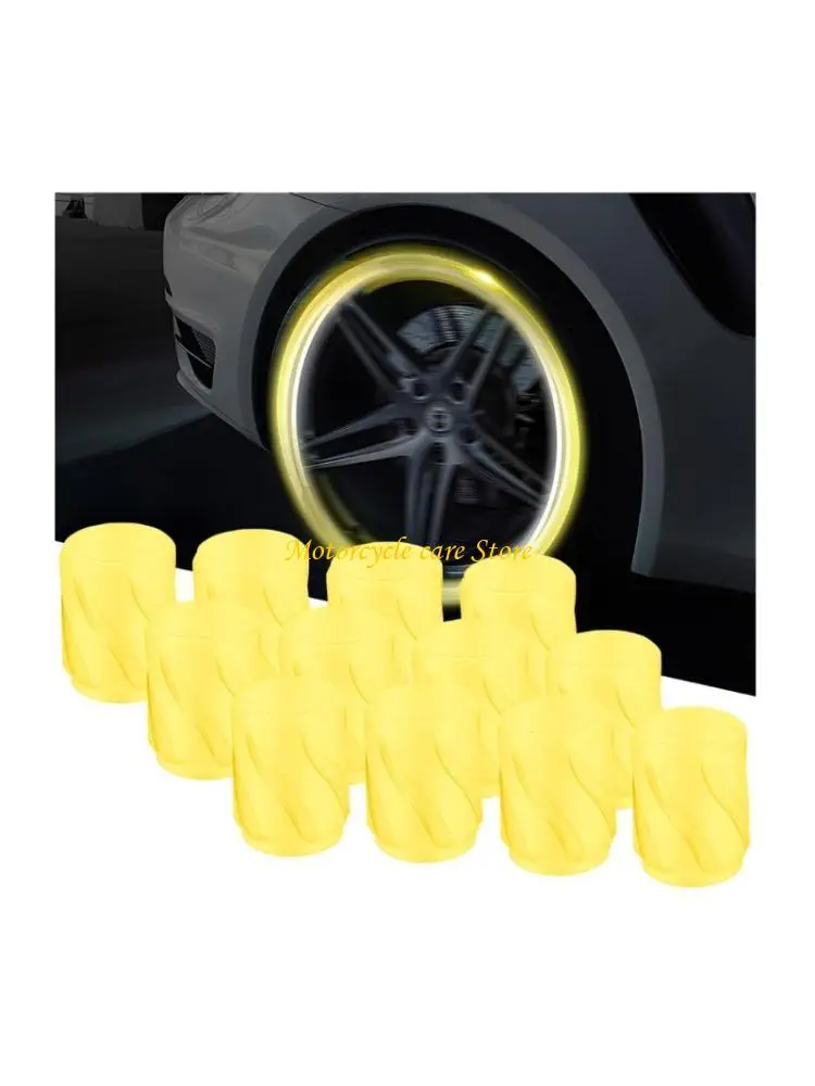 U75F Night Emitting Valves Caps Ensure Safe Riding in Low Light ABS Glowing Valves