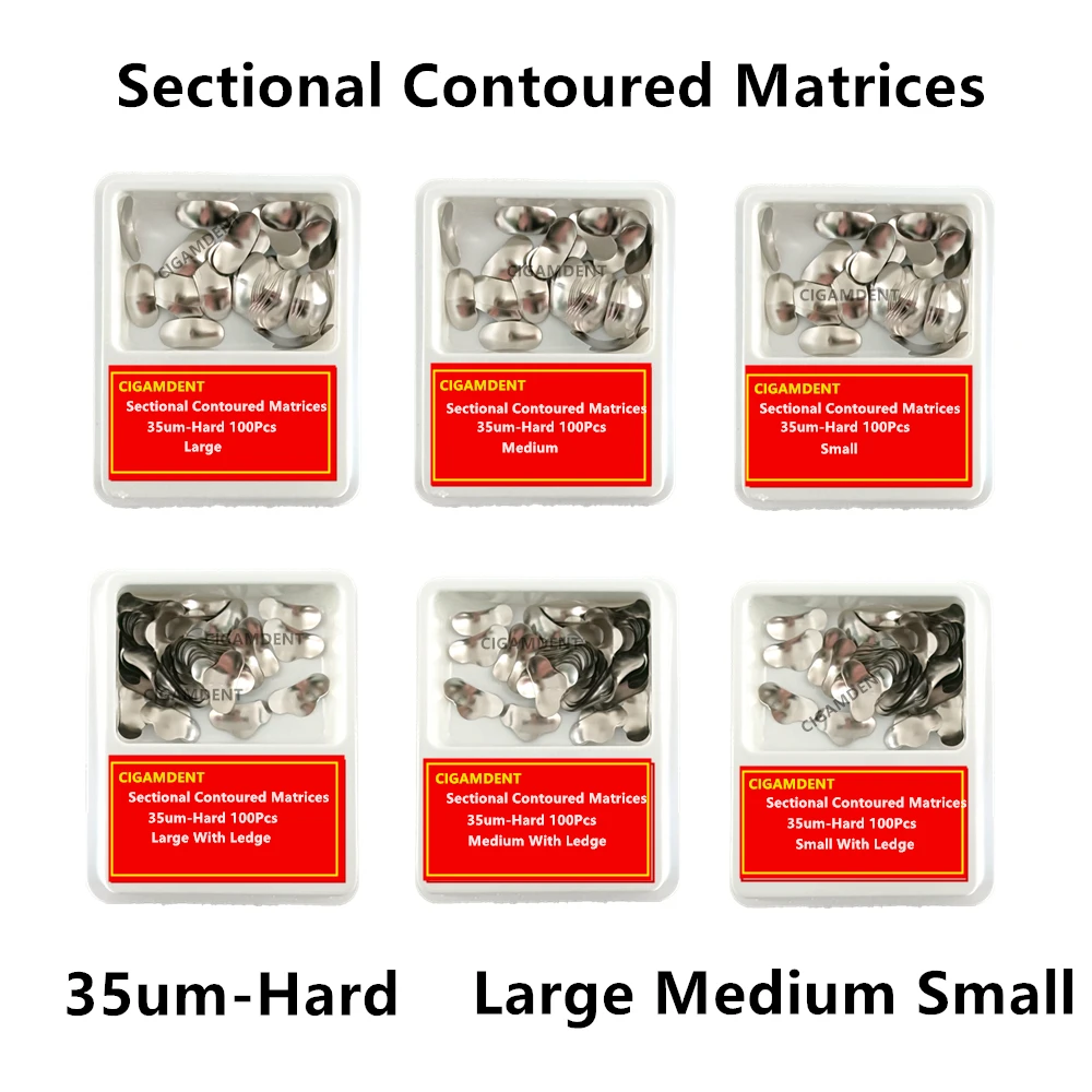 Sistema de Matrices contorneadas seccionales dentales de tira frontal, anillo de banda de matriz Anterior, soporte de cuñas, doble Matrice Anterior