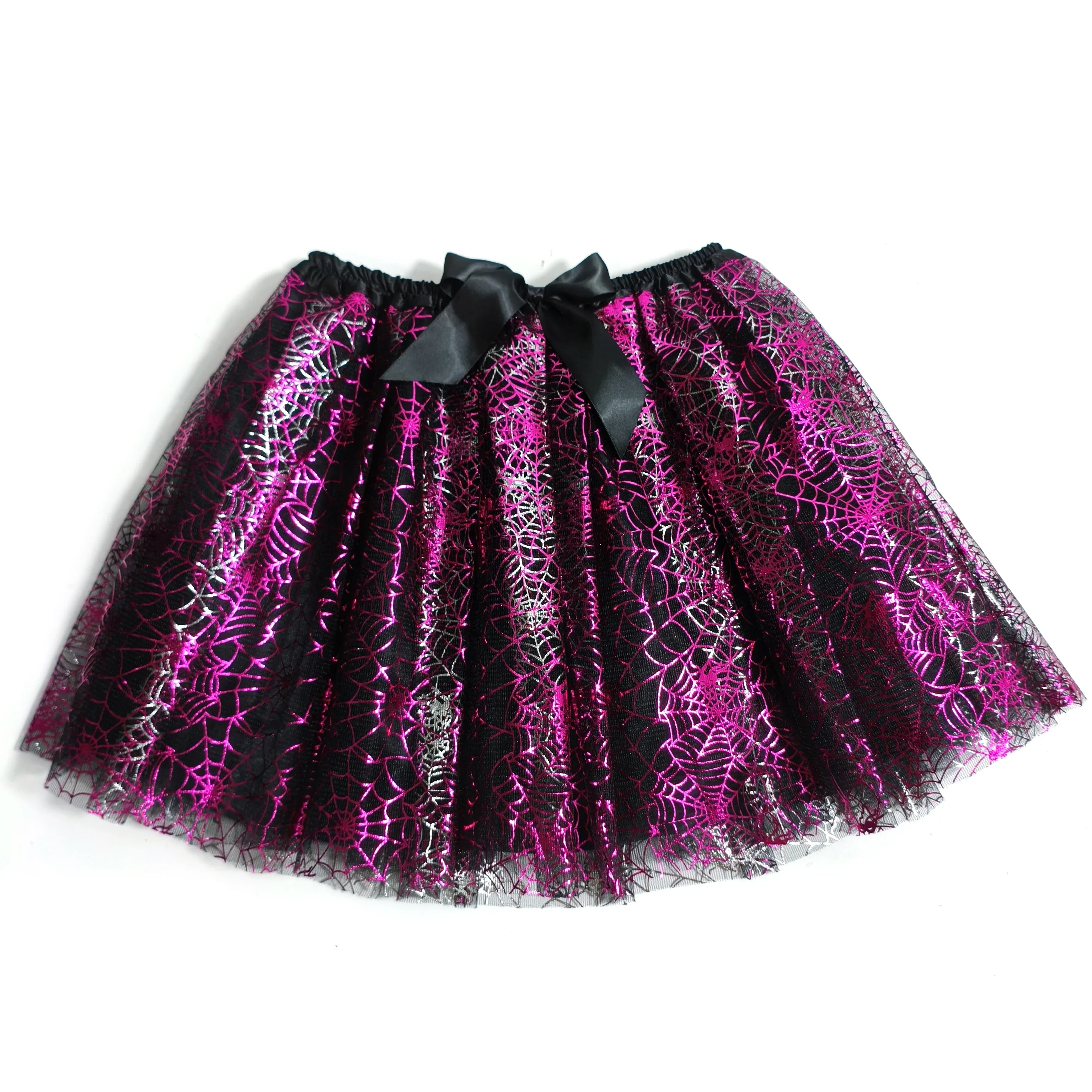 Halloween Spider Mesh Skirt Adult Stage Performance Skirt Length 40cm With lining for Halloween Dress-Up Designed for Women view 5