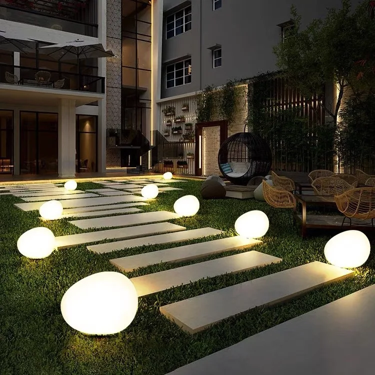 

Solar pebble luminous stone lawn light Outdoor waterproof homestay decoration Garden landscape Garden stone light