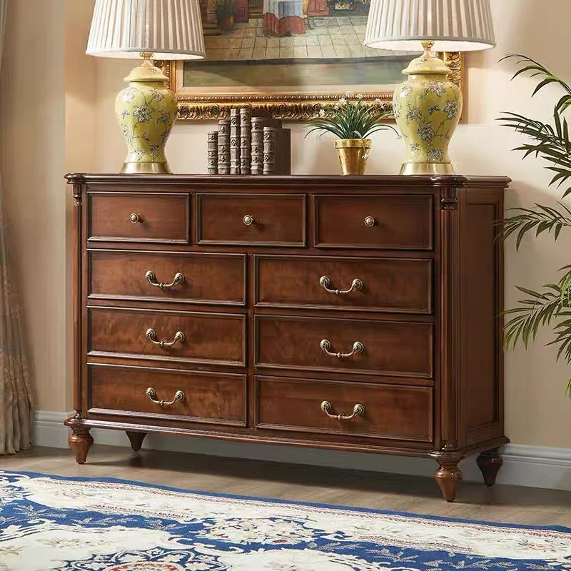 

American solid wood chest of drawers Bedroom all solid wood storage cabinet Decorative cabinet Living room six buckets seven buc