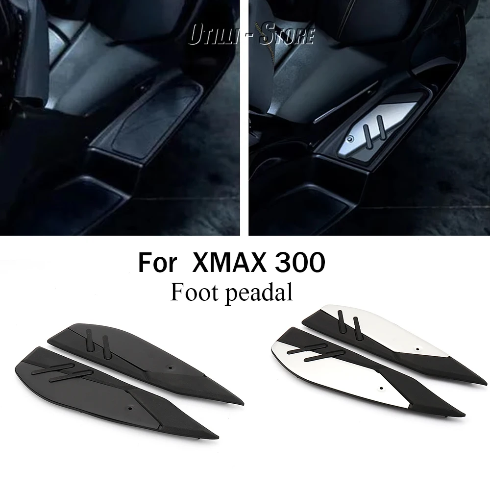 

New CNC Aluminum Motorcycle Footpegs Fit For YAMAHA XMAX 300 2023 Rubber Footrest Anti-slip Foot Pedal Motorcycle Accessories