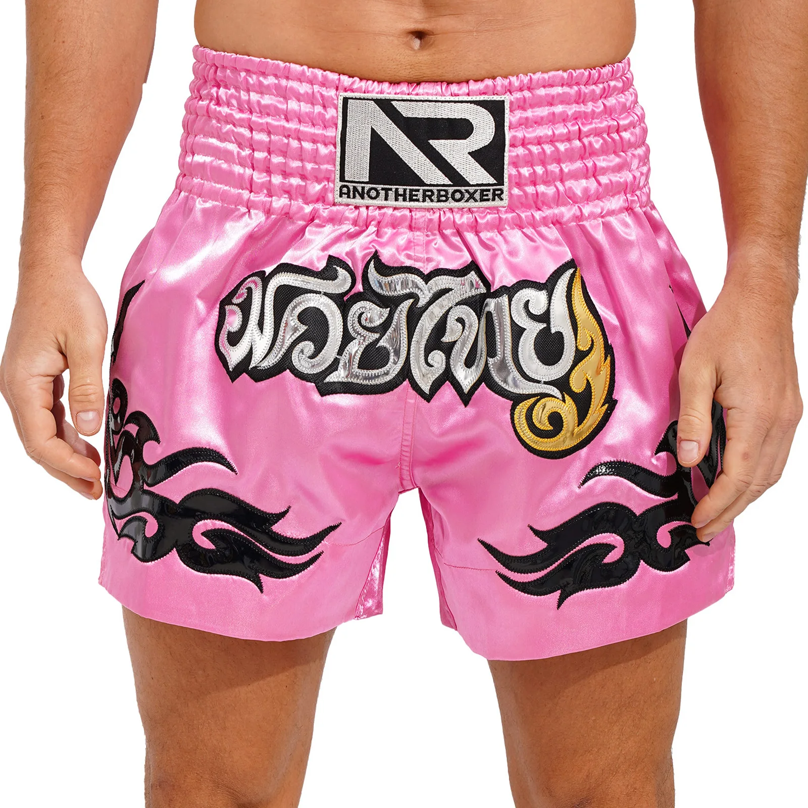 Unisex Muay Thai Boxing Shorts, High Grade MMA Fighting, bordado elástico na cintura, shorts esportivos para homens e mulheres