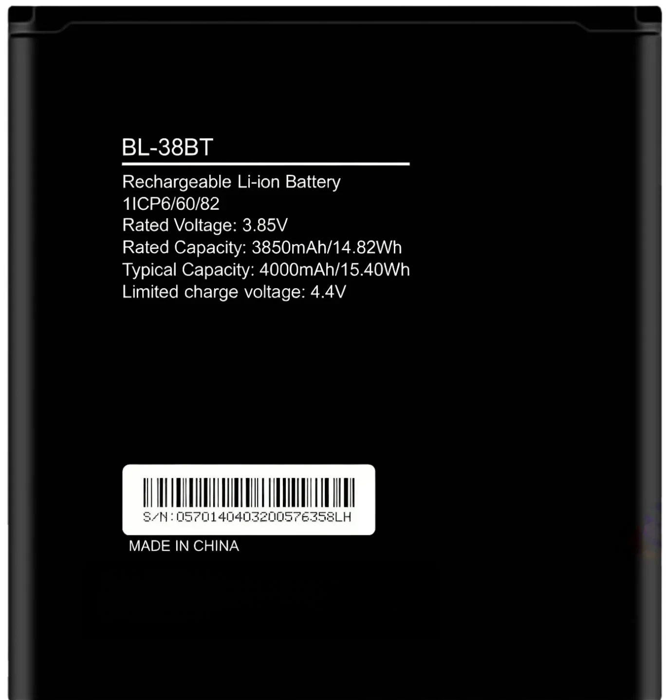 3.85V 4000mAh,BL-38BT rechargeable battery suitable for Nokia Pop 5 GO/BD1mobile phone battery
