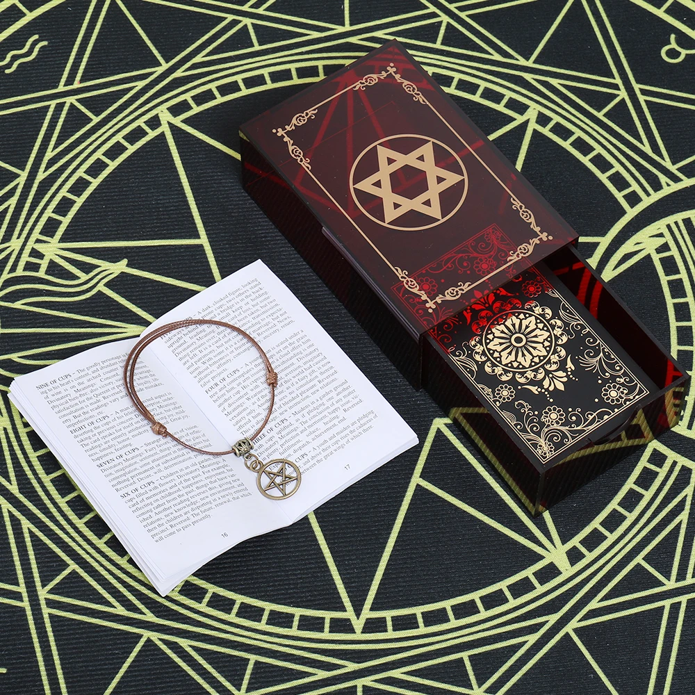 12 * 7cm Gold Foil Tarot Crystal Gift Box Luxury Set Black Gold Foil PVC Waterproof and Wear-resistant Board Game Gift