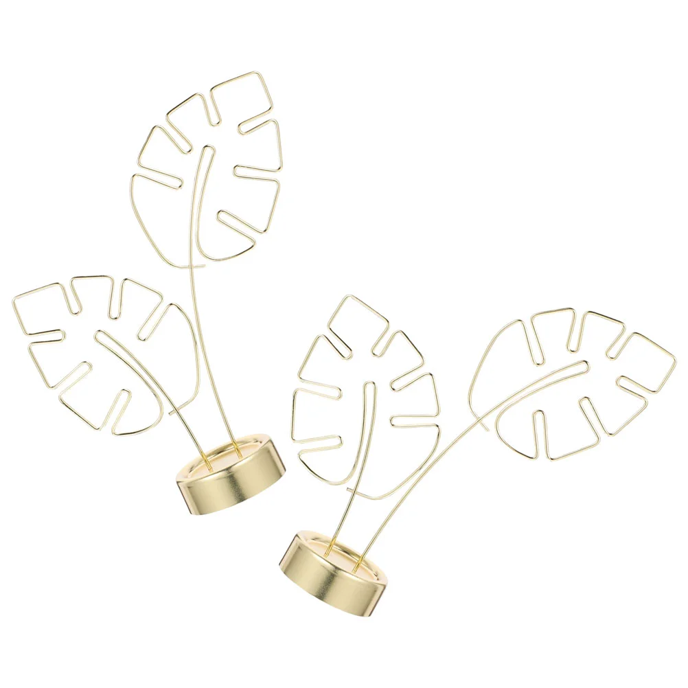 2 Pcs Turtle Leaf Business Card Holder Paper Clip Photo Stand Holders Memo Message Cute Note Clips