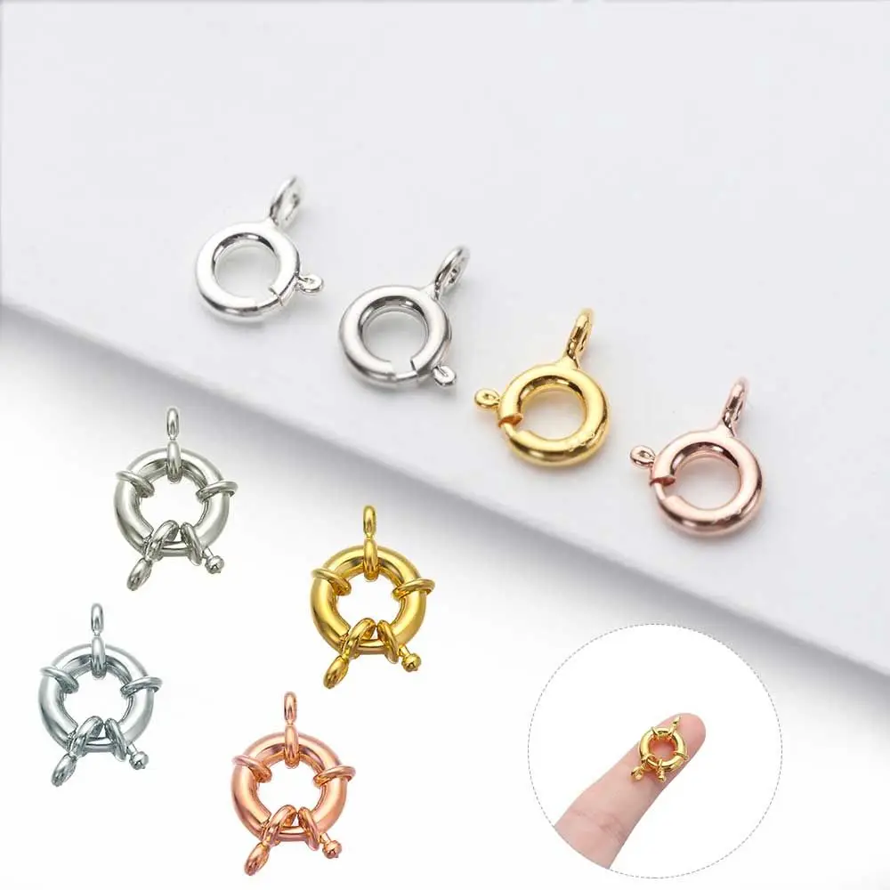 1Pcs Copper Sailor Clasps Connector for Charm Bracelets End Clasps DIY Jewelry Making Round Clavicle Necklace Clasp 11/13mm