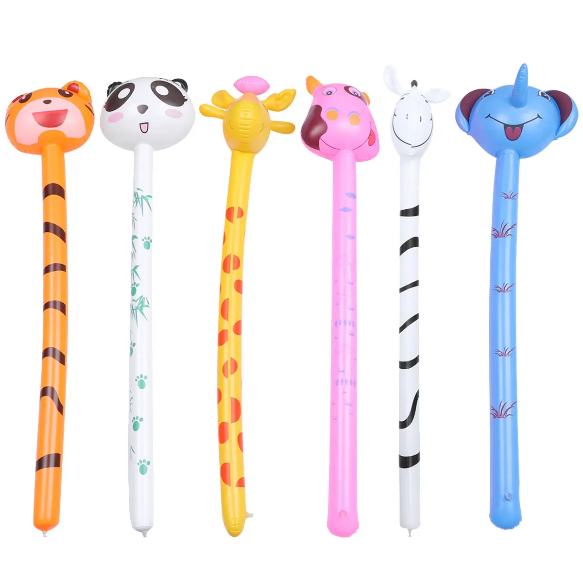 

6 Pcs Inflatable Props Animal for Kids Toys Party Festival Stick Annimal Balloon