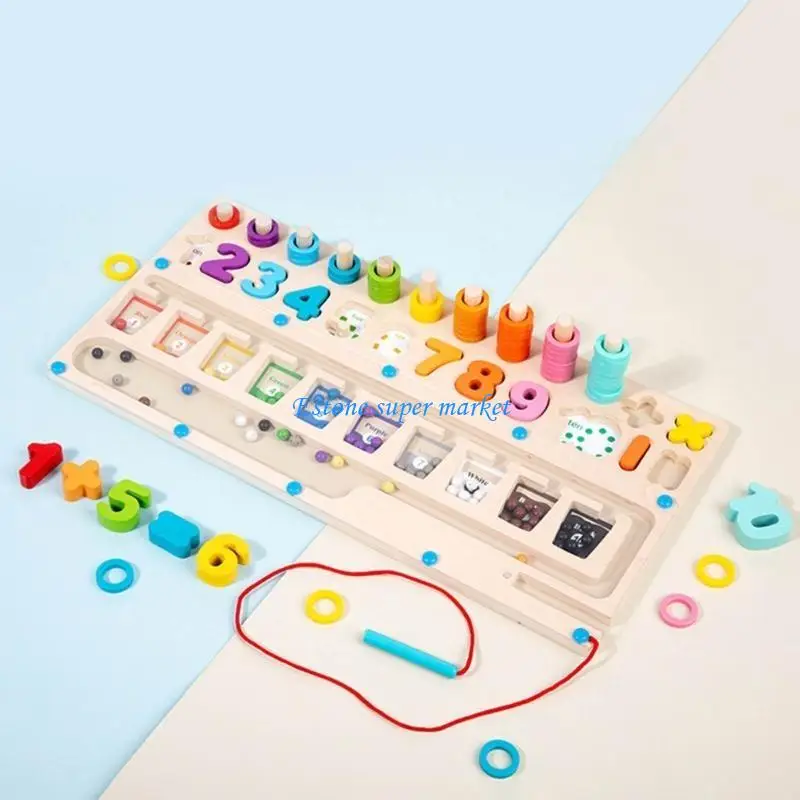 090B 3in1 Bảng xếp hình nam châm Đồ chơi phân loại số mẫu giáo Bộ đồ chơi toán học cho trẻ