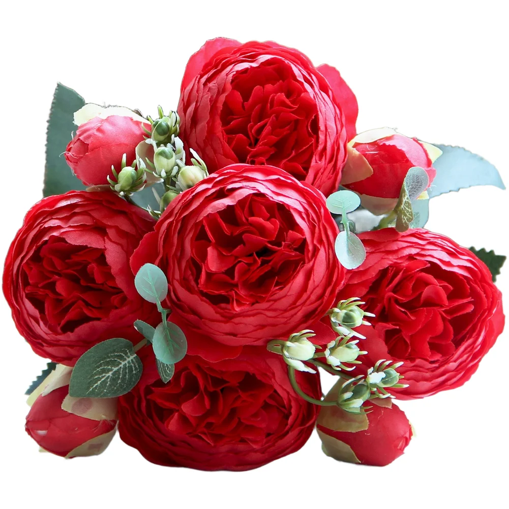 5 for stem Artificial Bouquet Combining Peony and Styles for Wedding Decoration Living Room Shelf Accent and Prop