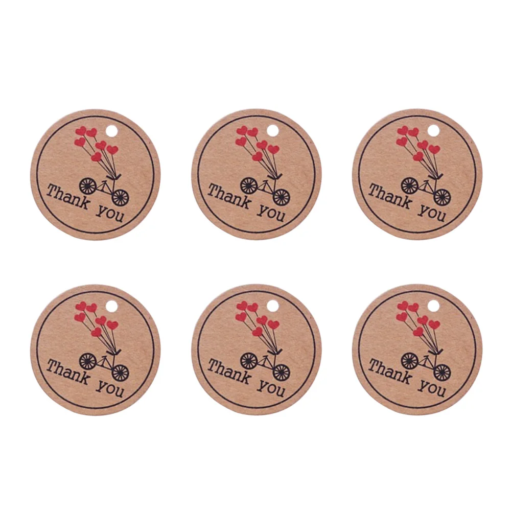 

100 Pcs Kraft Paper Hang Tag Tabs Tags for Valentine Wedding Favors Without Party Gift