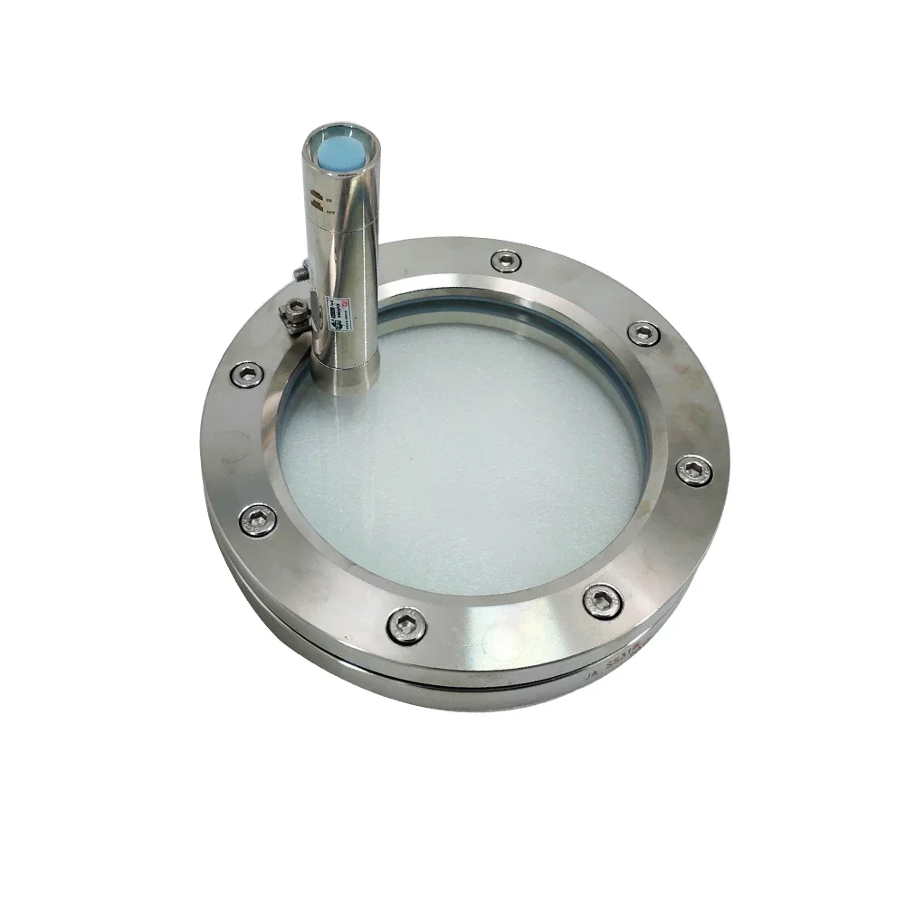 SS304 round DN100 Sanitary Stainless Steel Sight Glass with LED Light Flange Type for Pressure Vessels