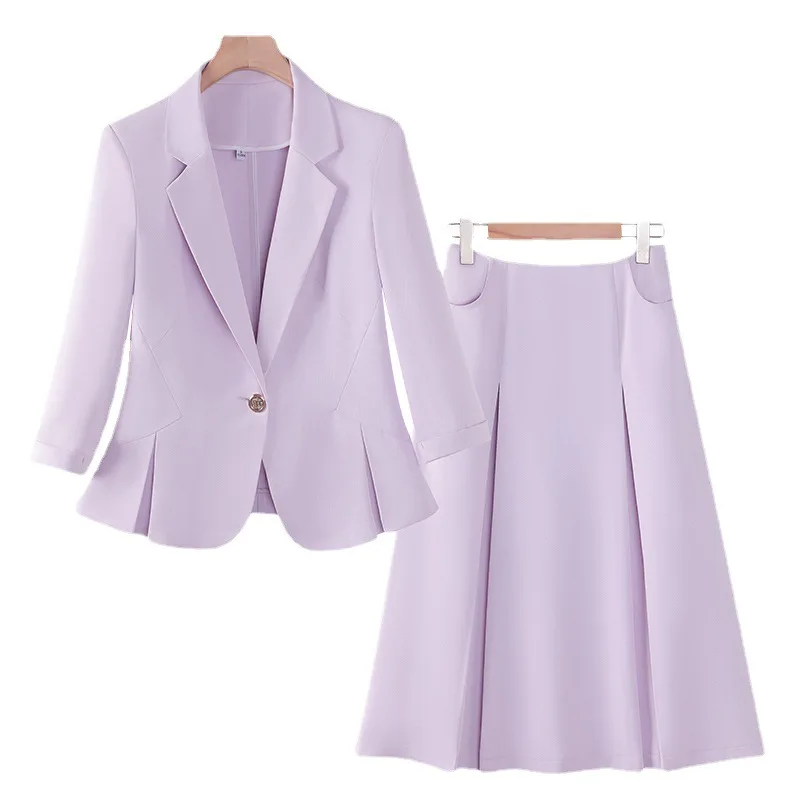 Roze Colbert Voor Dames Lente En Zomer Nieuwe High-End Temperament Godin Temperament Business Wear Overall Pak Rok