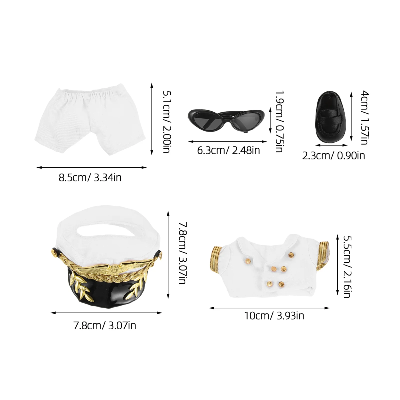 1 set di costumi da pilota, outfit da capitano per animali di peluche, accessori di ricambio riutilizzabili per la collezione di giochi di ruolo