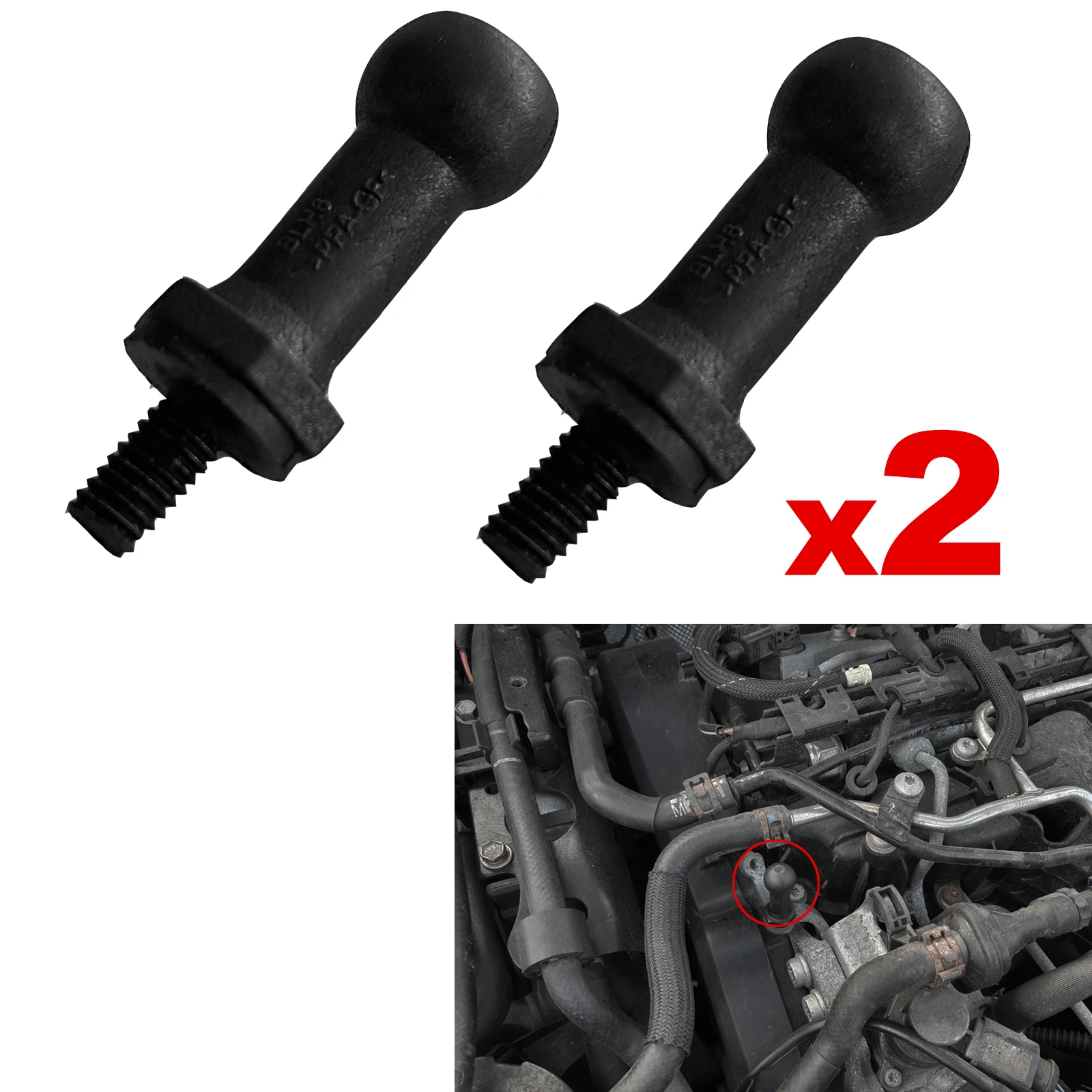 2PCS For VW Jetta Golf CC Beetle Caddy Passat Tiguan Touareg Eos Front Engine Cover Ball Mounting Bolt 03L103164