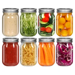 380ML Mason Jar with Airtight Lid, Canning Jars,Clear Glass Jars for Canning, Meal Prep, Candies, DIY Projects