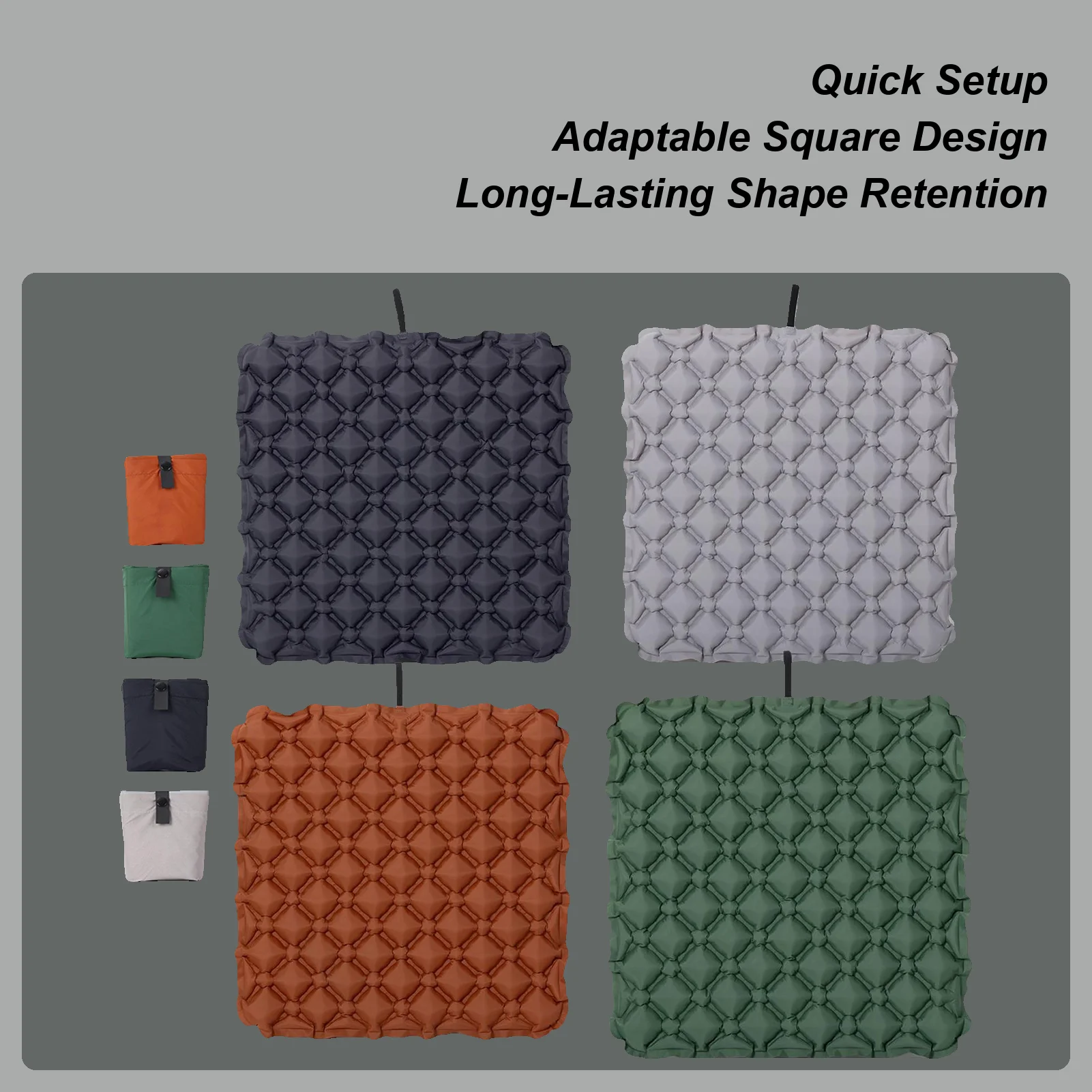 

60*60*5cm Inflatable Camping Seat Cushion, Portable Air Pad For Stadium Truck Travel, Relief Support For Driving Desk Dorm