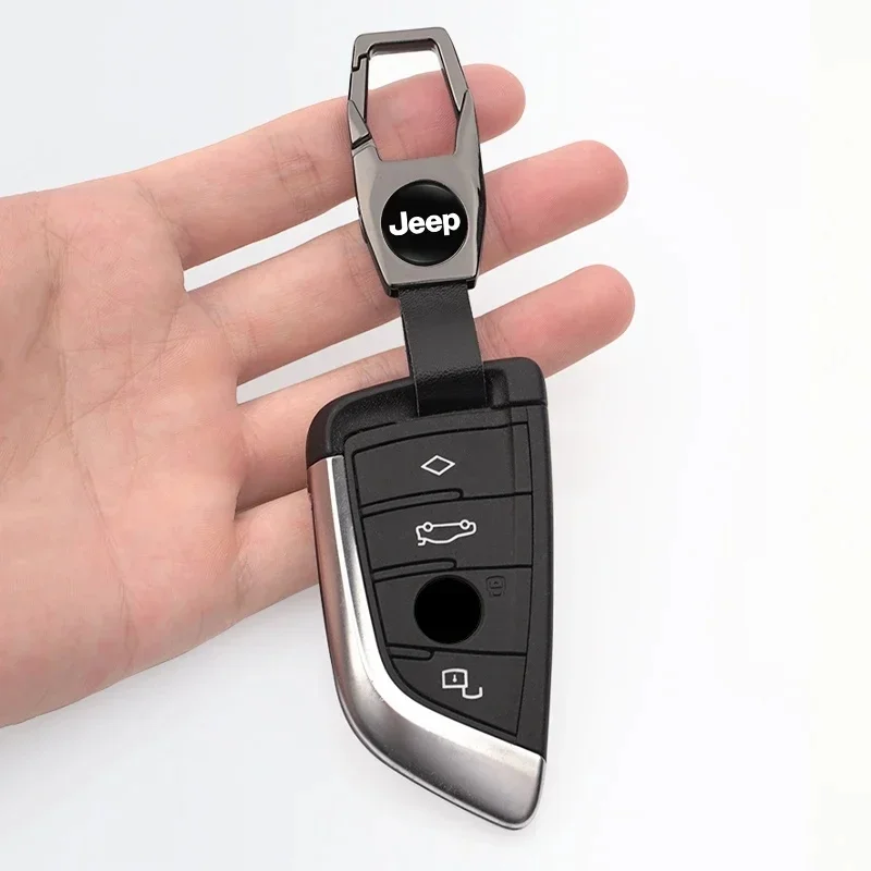 

Zinc Alloy Leather Car Keychain For Jeep Renegade Wrangler JK JL Grand Cherokee Compass Patriot Gladiator Key Ring Accessory