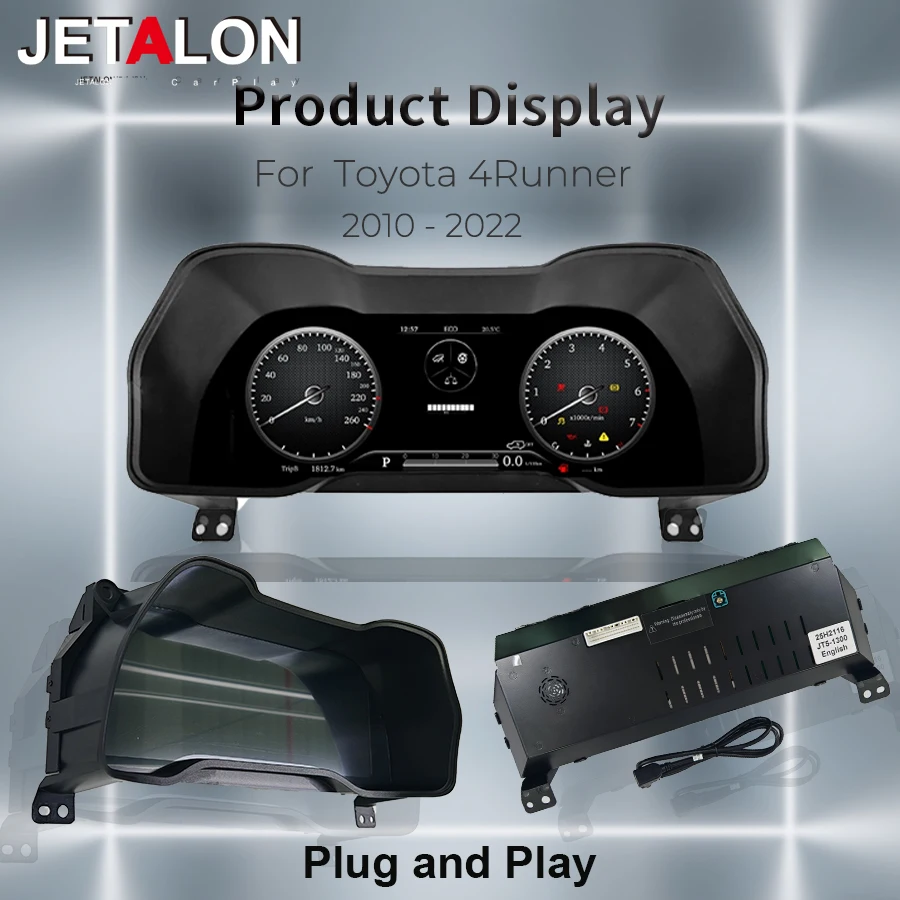 12.3inch For Toyota 4runner 4 Runner 2010-2022 Linux Digital Virtual Cockpit Cluster Speedometer Instrument LCD Dashboard Screen