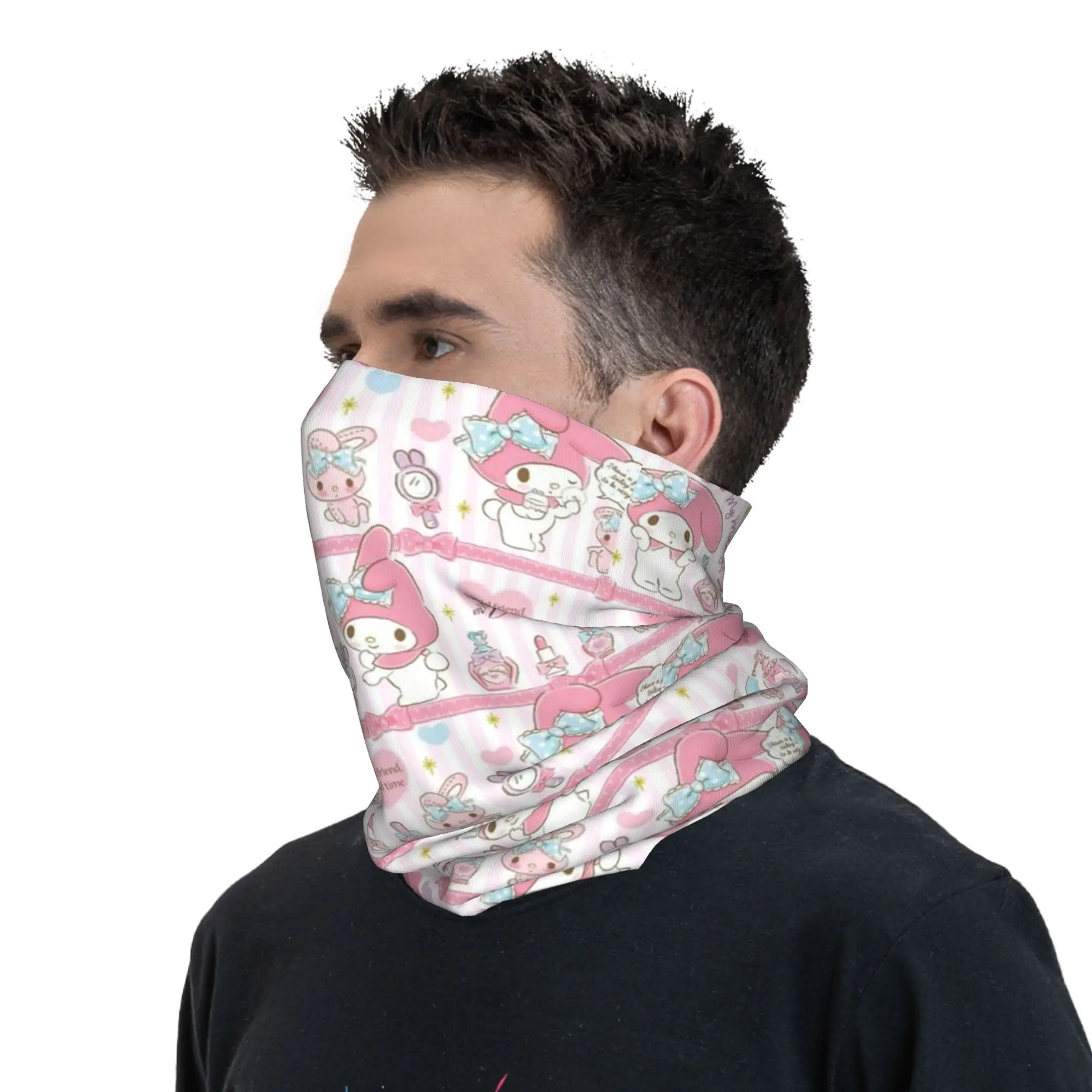 Custom Melody Anime Neck Gaiter Women Men UV Face Shield Winter  Bandana Scarf for Cycling