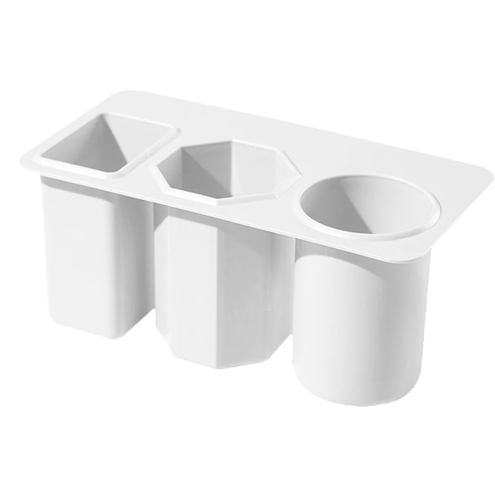 3 Compartment Desk ganizer White Storage Box Pen Holder Plastic Pencil Container Stationery ganizer Desktop Storage Box